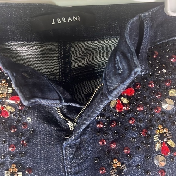 J Brand Charlotte Dark Wash Embellished Bootcut Jeans Denim Size 25 - Picture 5 of 10
